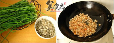 韭菜炒虾的做法
