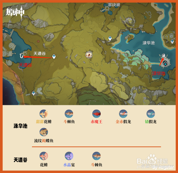 原神2.1钓鱼地点位置大全一览