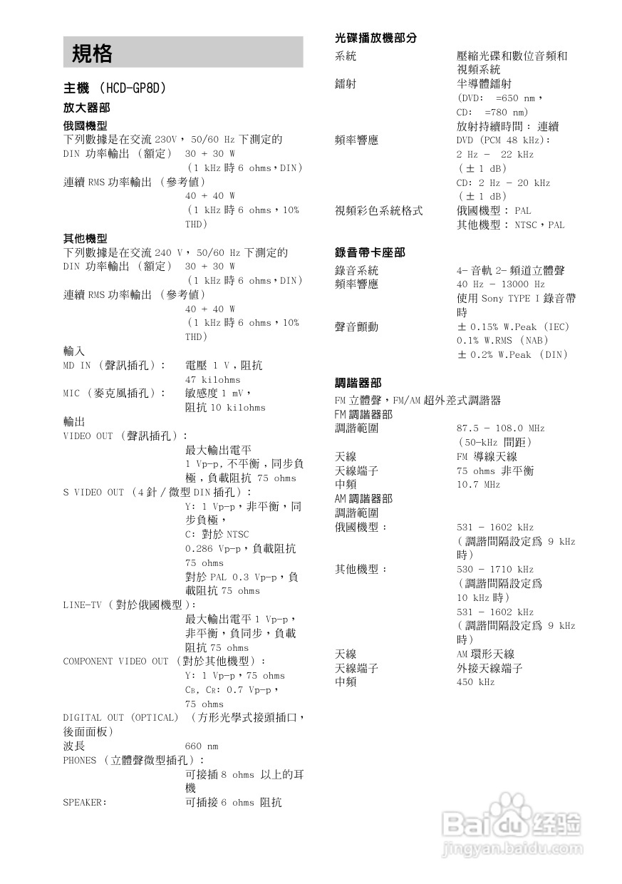 索尼CMT-GP8D迷你组合音响使用说明书:[3]