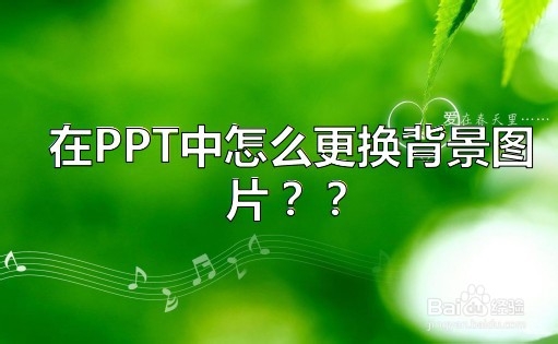 <b>在PPT中怎么更换背景图片</b>