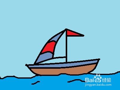 小帆船简笔画