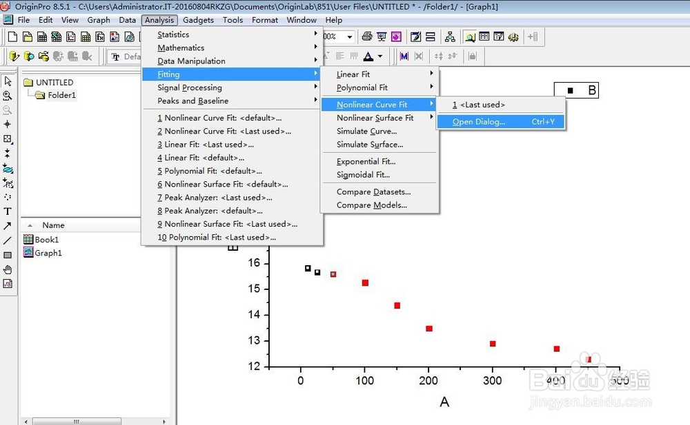 如何用origin软件进行非线性分段拟合