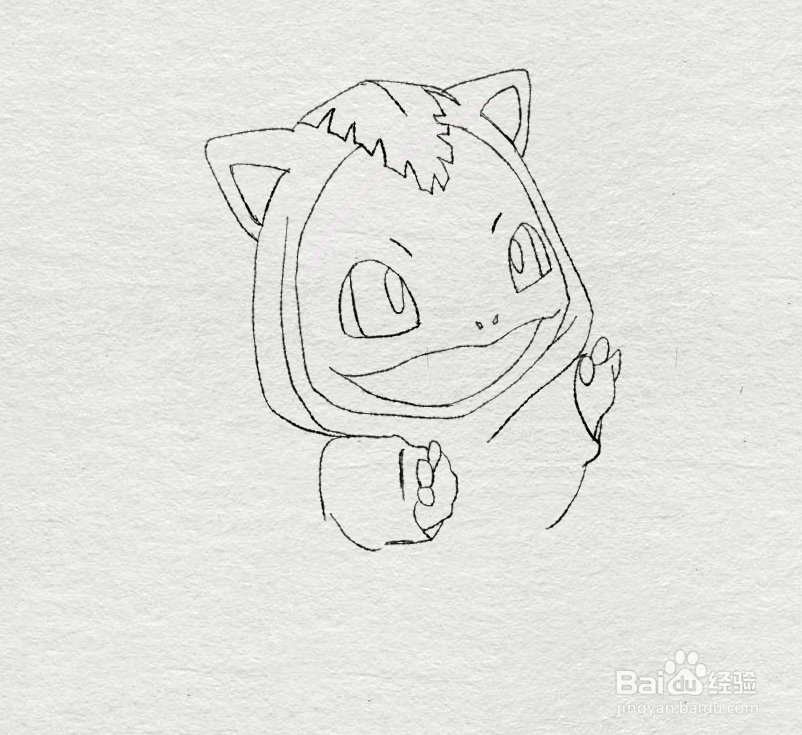 如何画神奇宝贝妙娃花的简笔画