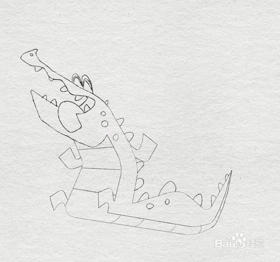 简笔画--如何画跳绳的鳄鱼的简笔画