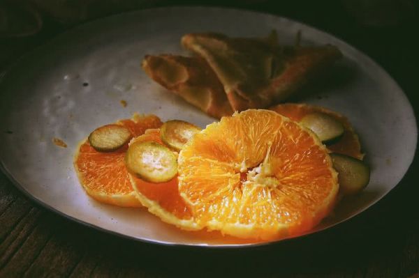 奶油水果可丽饼