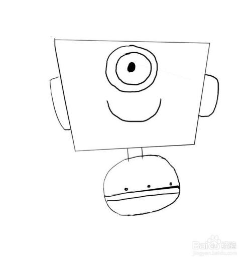 独眼机器人简笔画