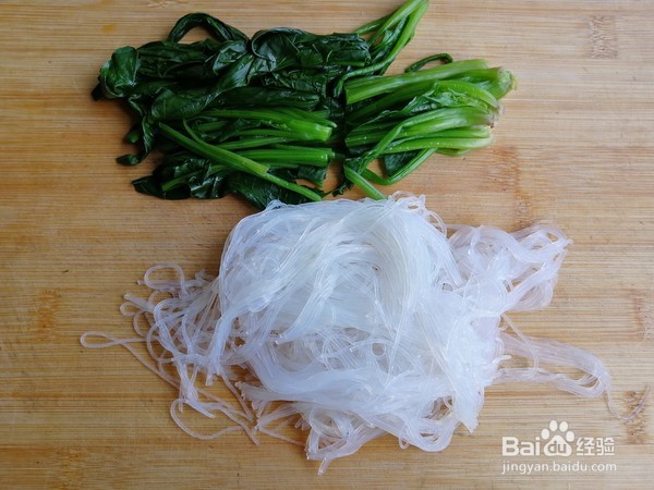 粉丝菠菜拌紫甘蓝