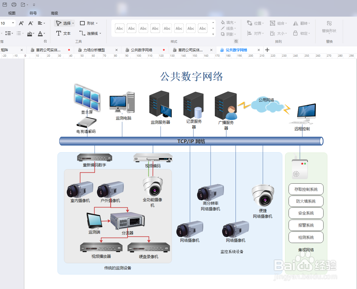 亿图图示软件如何绘制“ 公共数字网络”图