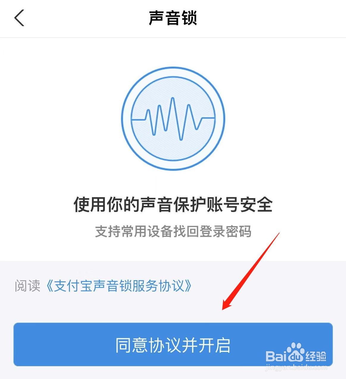 支付宝怎样开启声音锁