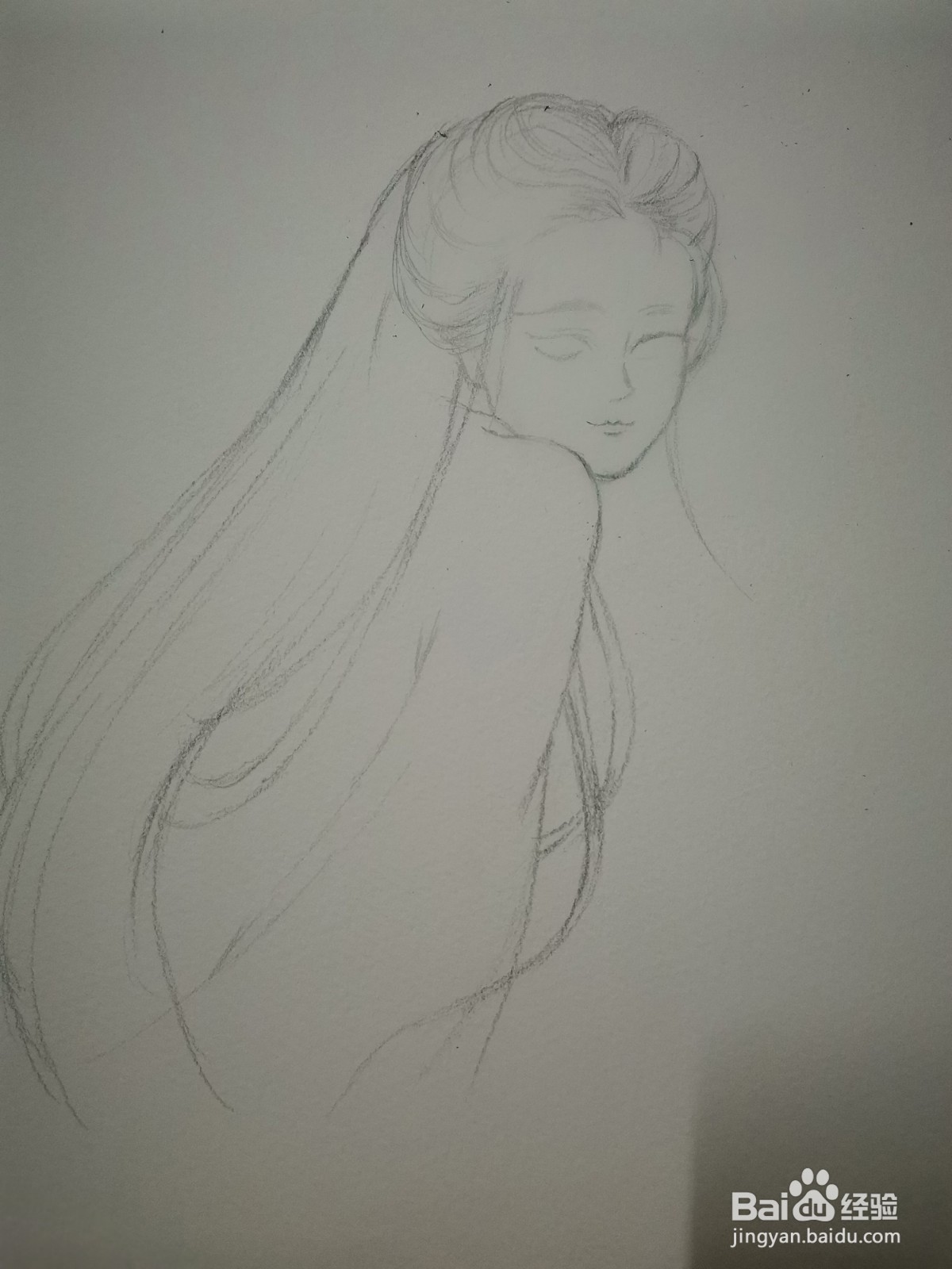 古装少女水彩人物线稿怎么画