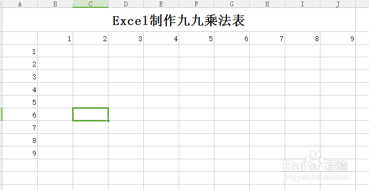 <b>Excel如何制作九九乘法表</b>
