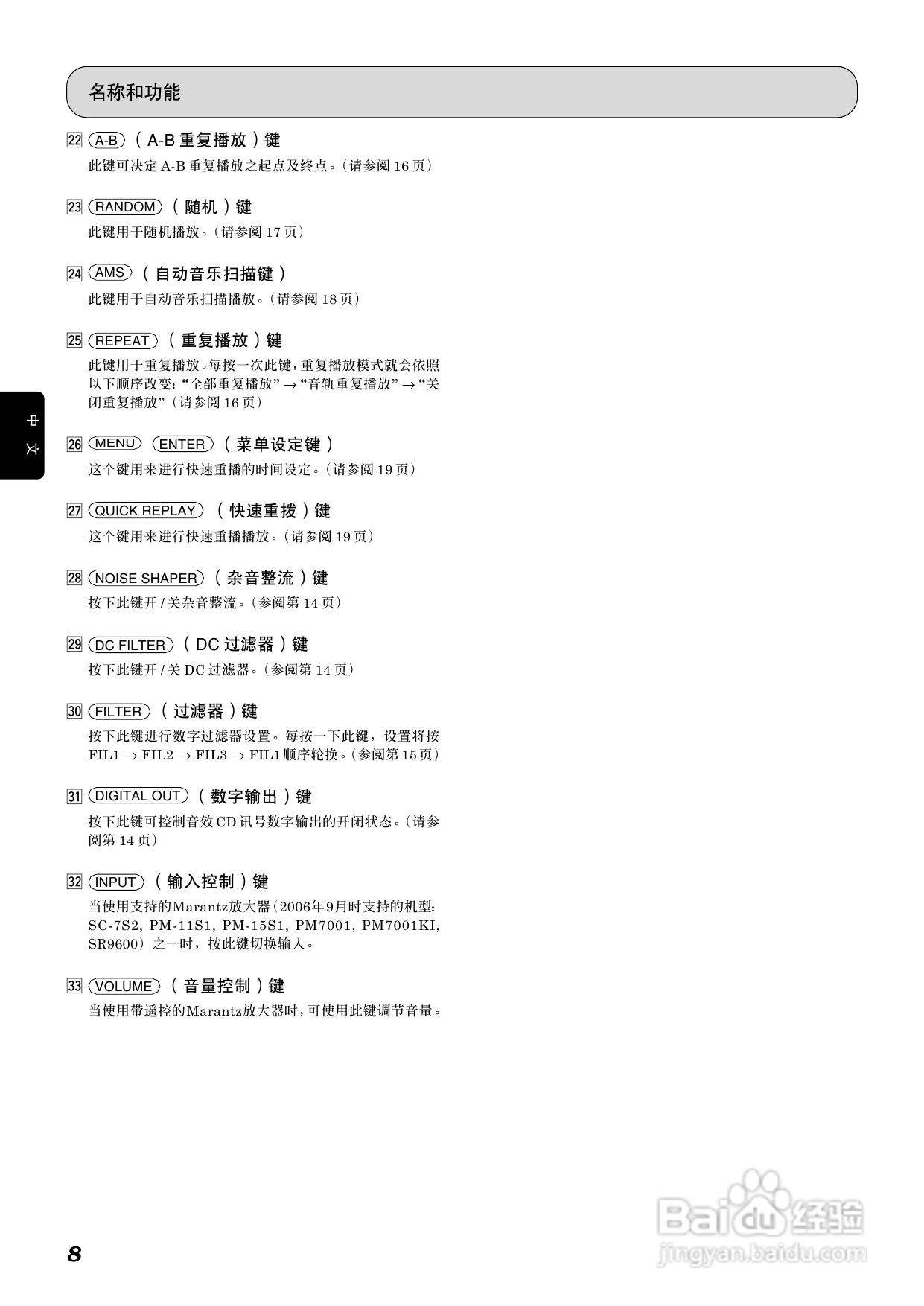 马兰士SA-7S1 CD播放机使用说明书:[1]