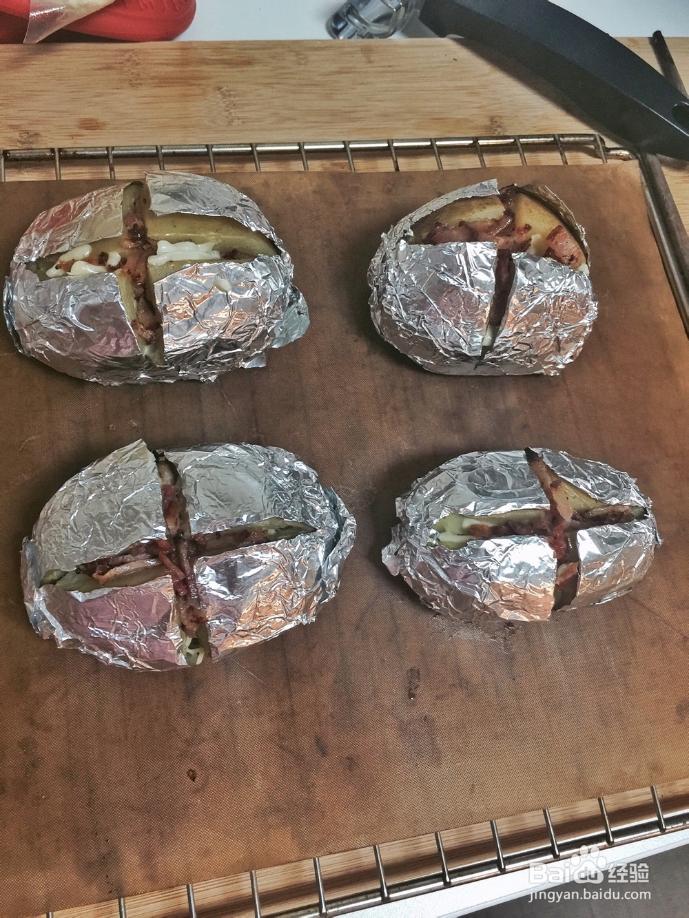 新手适合做的培根芝士烤土豆