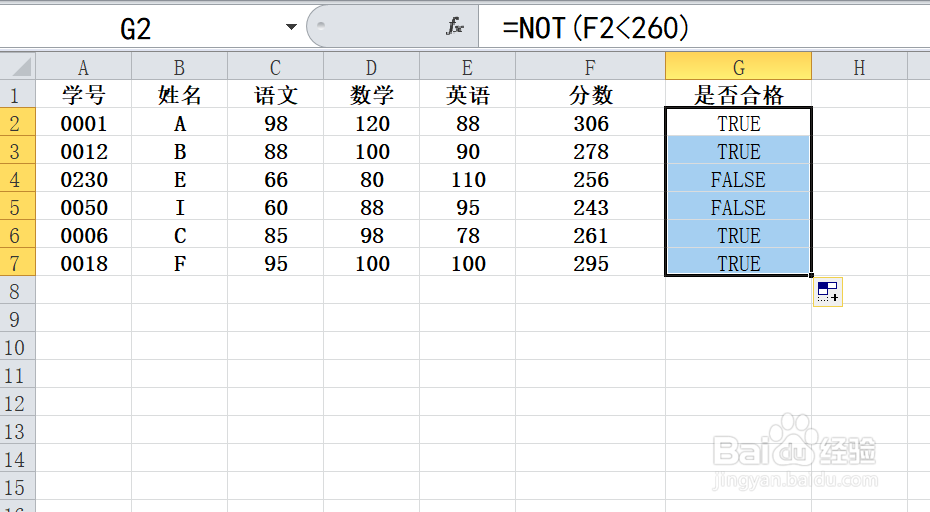 如何运用函数判断总分是否合格
