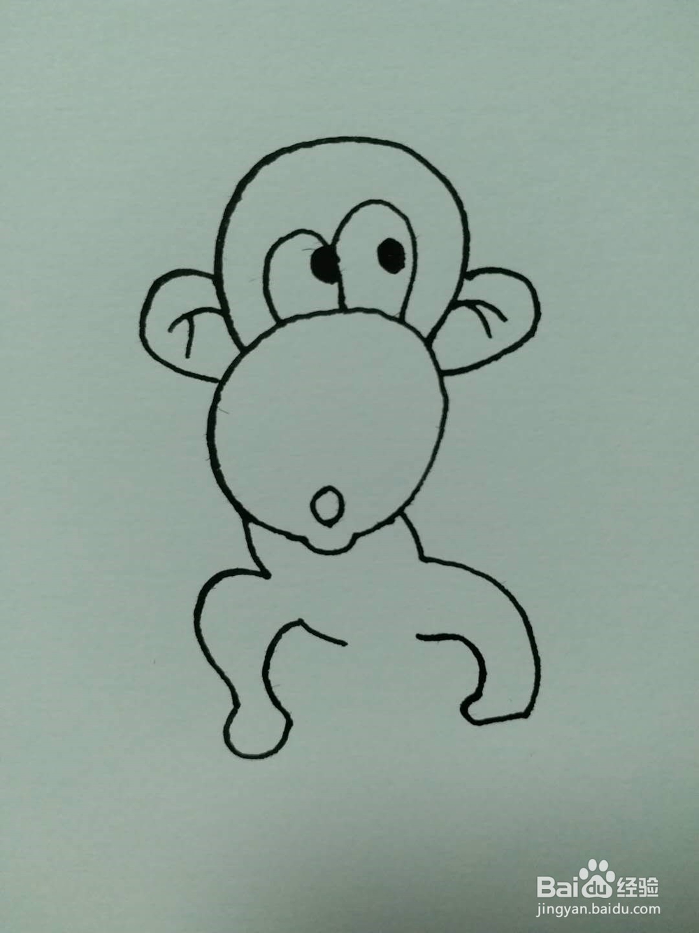 猴子的简笔画法1
