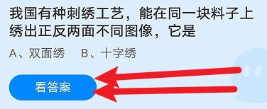 能在一块料子上绣出正反两面不同图像的刺绣是