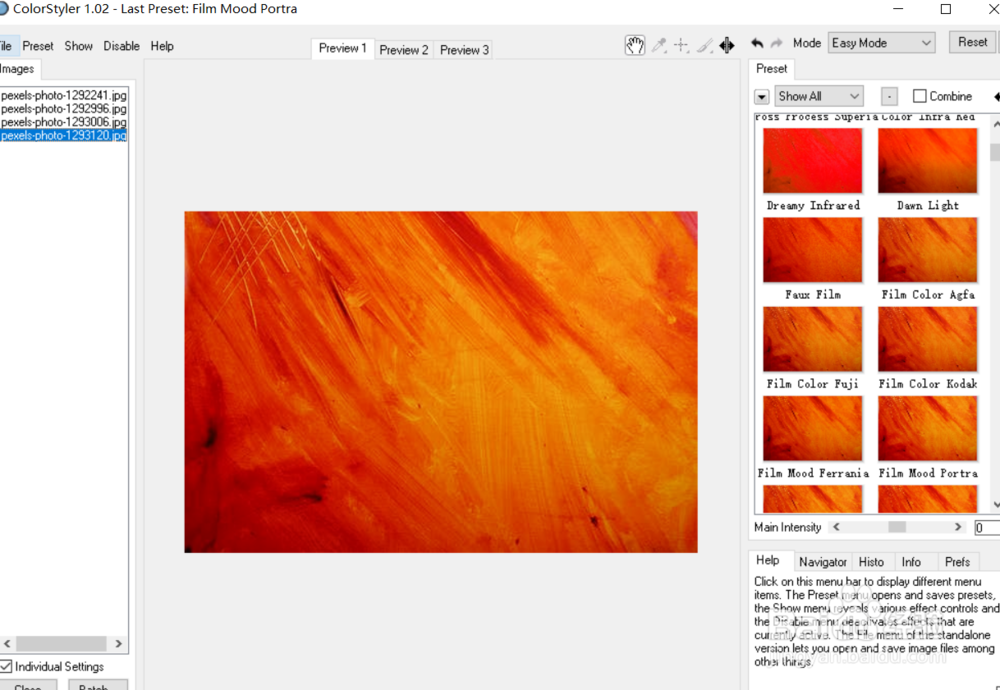 怎么用colorstyle对图像使用provia效果？