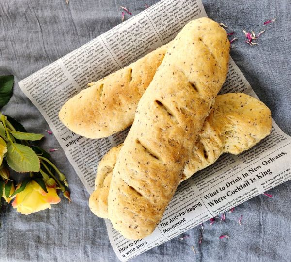 奇亚籽豆渣棍子面包