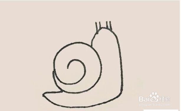 伴儿成长简笔画系列-怎样画一只蜗牛简笔画