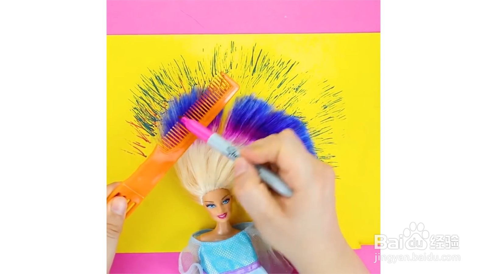 如何给芭比娃娃染头发