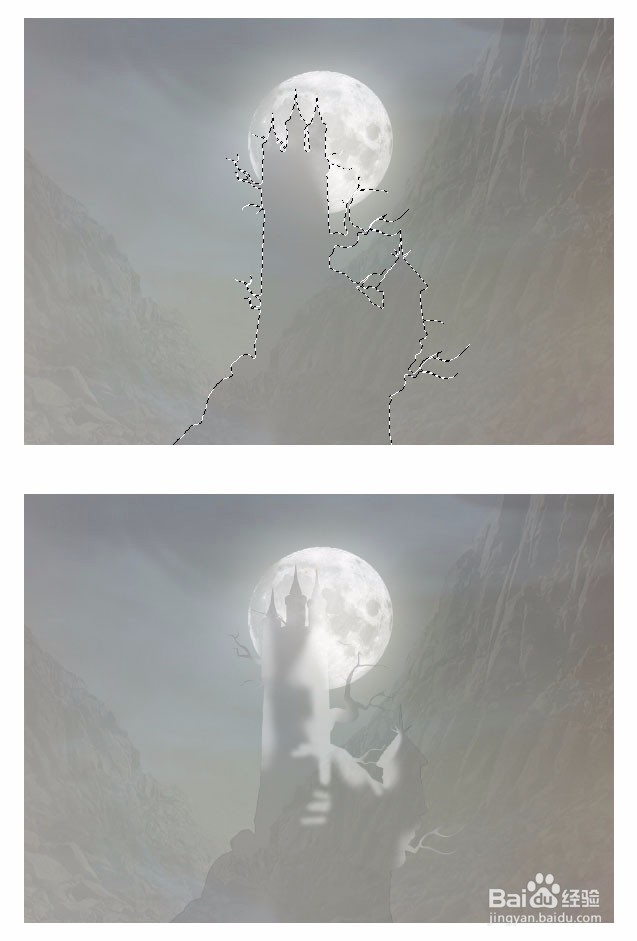 使用Photoshop制作中世纪恐怖城堡图