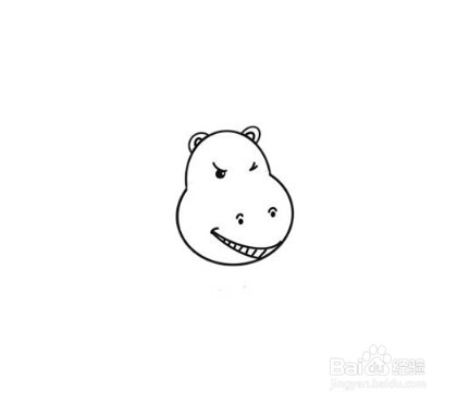怎么画出微笑的河马