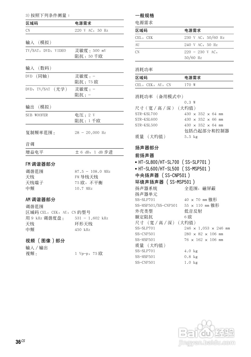 索尼HT-SL600家庭影院使用说明书:[4]