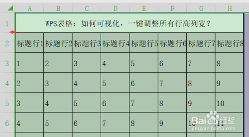 wps表格:如何可視化,一鍵調整所有行高列寬?