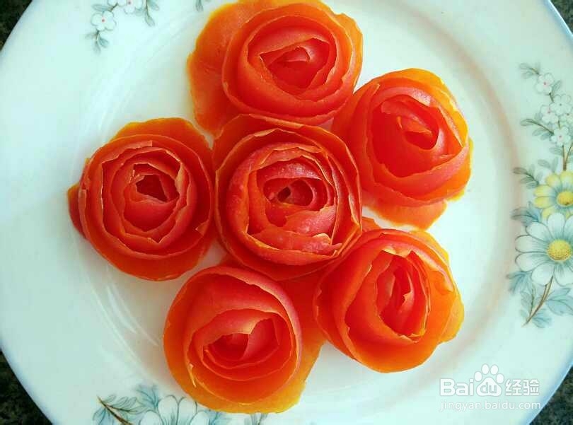 逼真精美的番茄玫瑰花的制作方法图解
