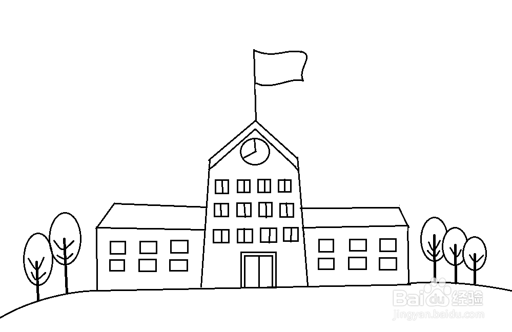 小学生怎样画建筑物图片