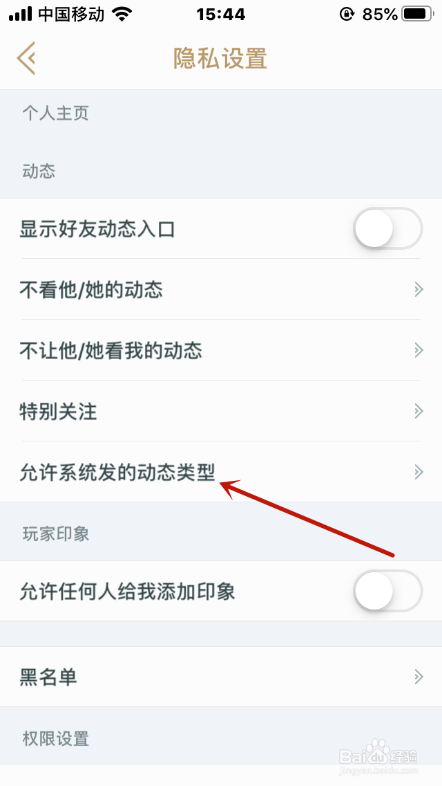 掌上英雄怎么设置允许系统发的动态类型？