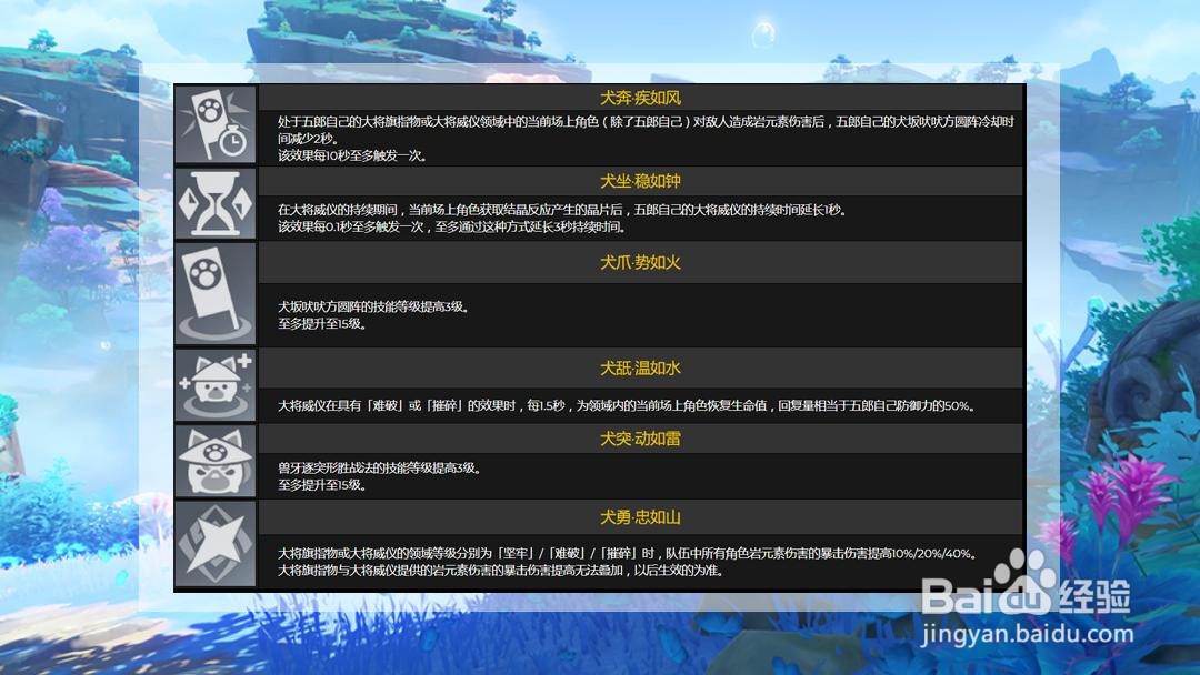 原神五郎技能介绍