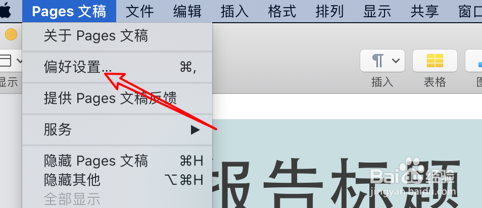 mac Page文稿怎么设置新建文档显示模板选取器？