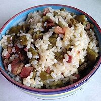 四季豆腊肉干饭的做法