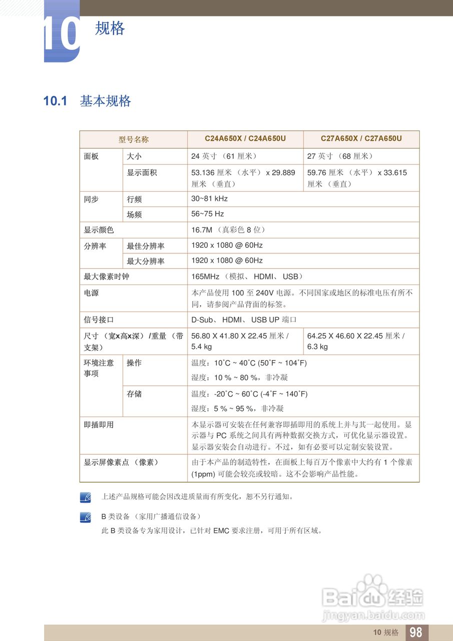 三星C27A650U液晶显示器使用说明书:[10]