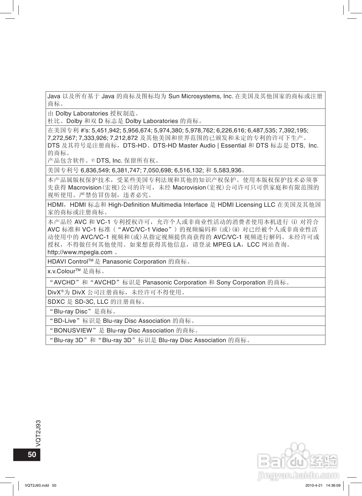 松下DMP-BDT300蓝光播放机使用说明书:[3]