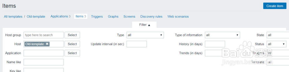 如何在zabbix的模板中增加条目？