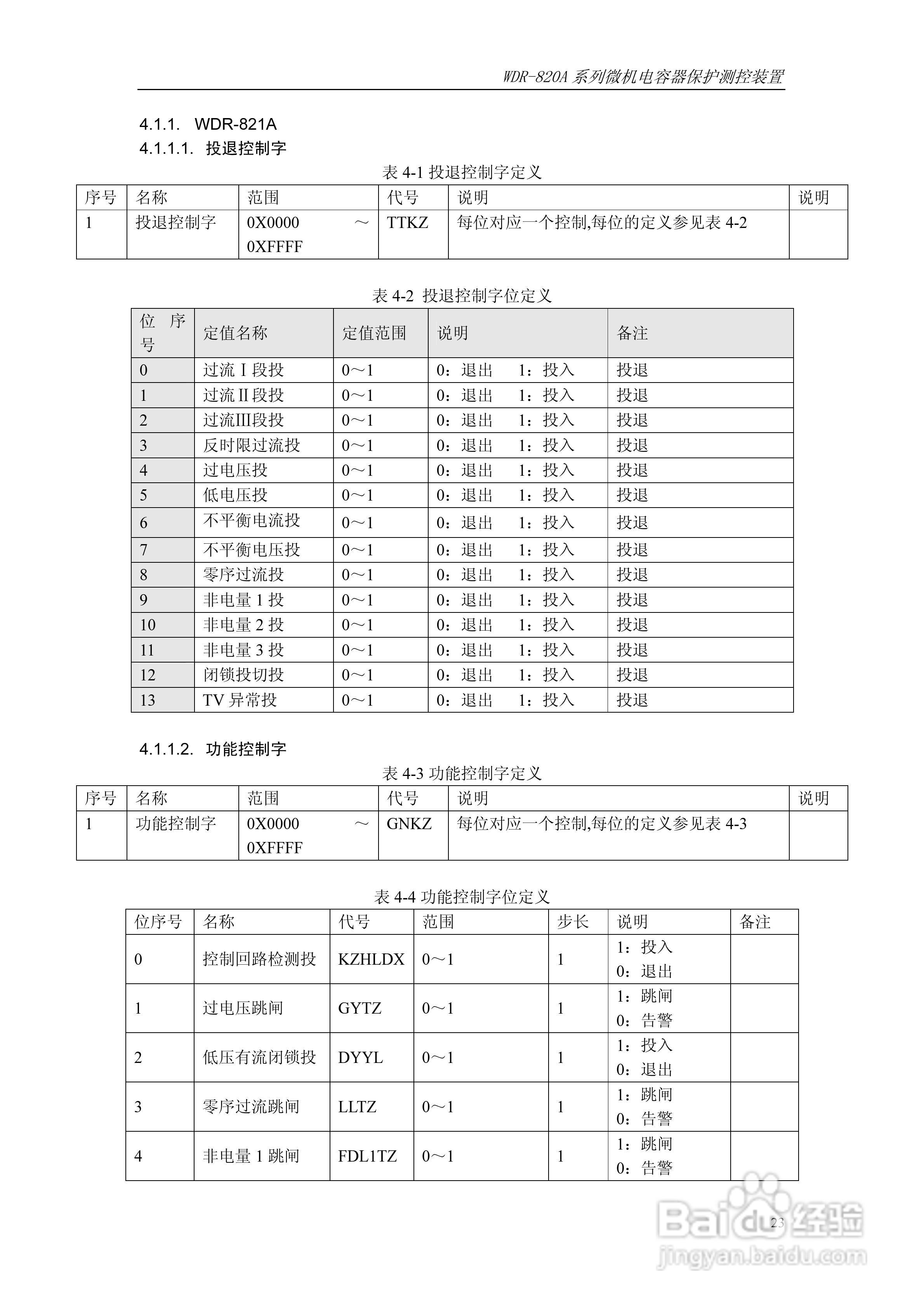 WDR-820A微机电容器保护测控装置技术及使用说明书:[3]