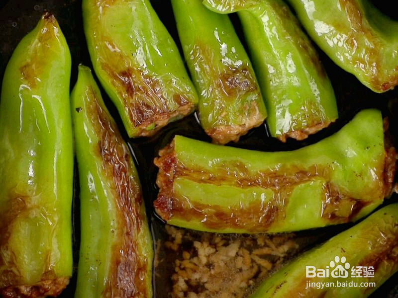 虎皮尖椒酿肉的做法