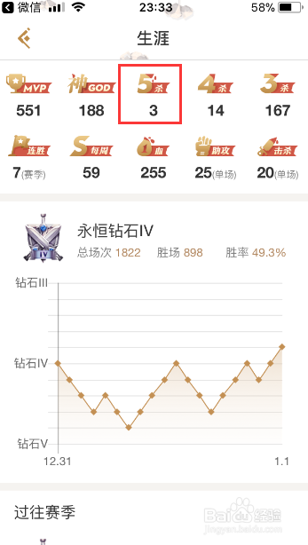 王者荣耀怎么查看五杀次数