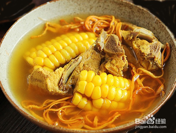 虫草花干贝玉米龙骨汤