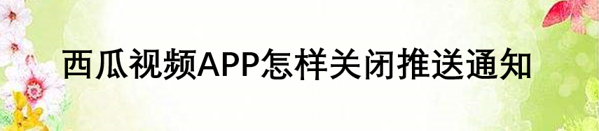 西瓜视频APP怎样关闭推送通知