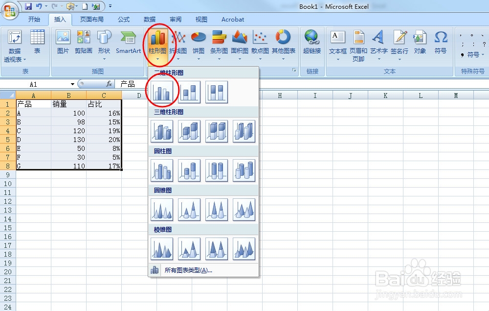 Excel2007如何设置双坐标及次坐标轴显示百分比