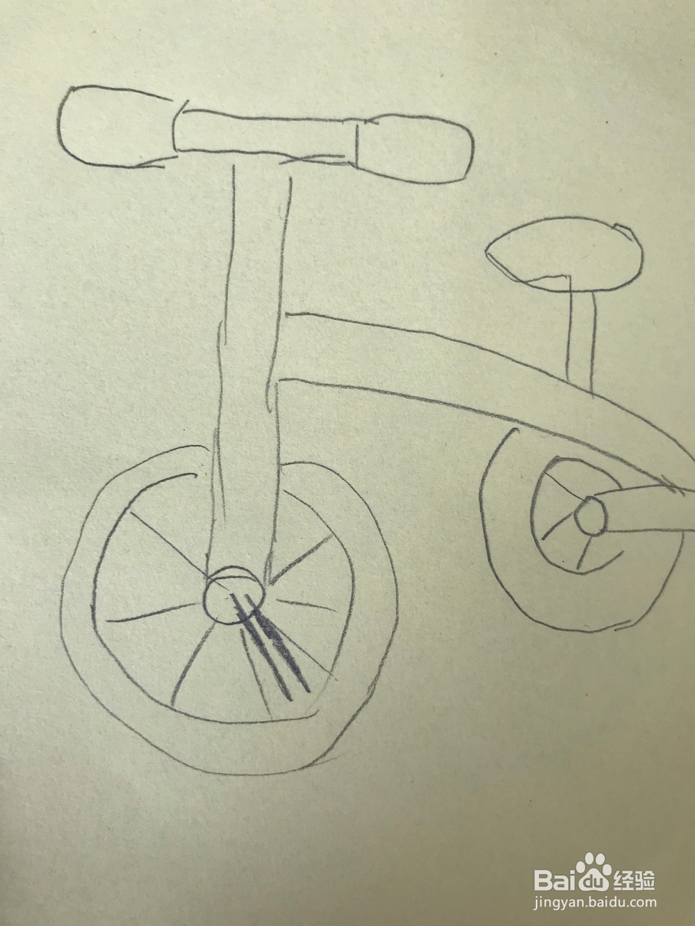 简笔画之三轮脚踏车如何画