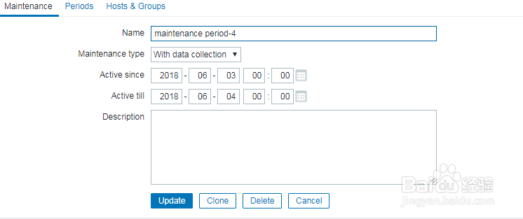 如何在zabbix的维护周期中删除周期？