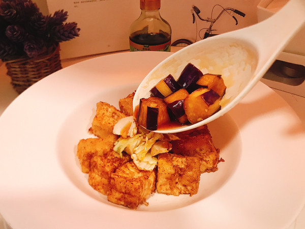 蜜汁茄子炸豆腐