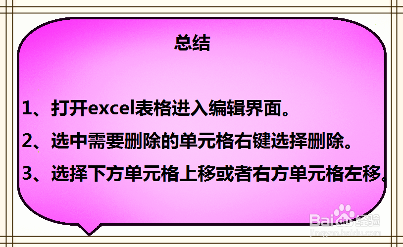 Excel怎么删除单元格