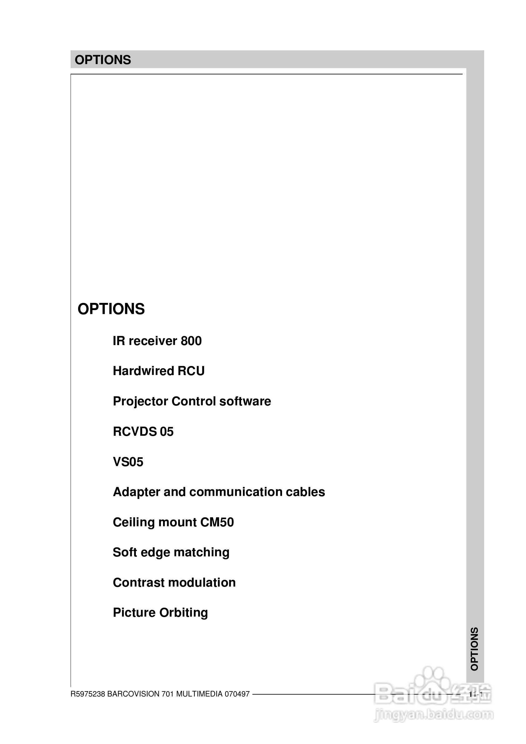 Barco巴可 VISION 701投影机说明书:[13]