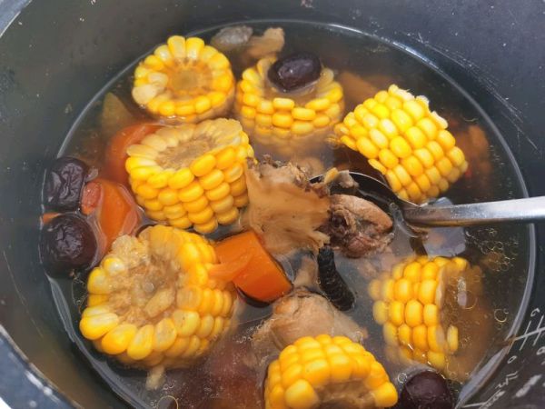 玉米胡萝卜炖土鸡汤