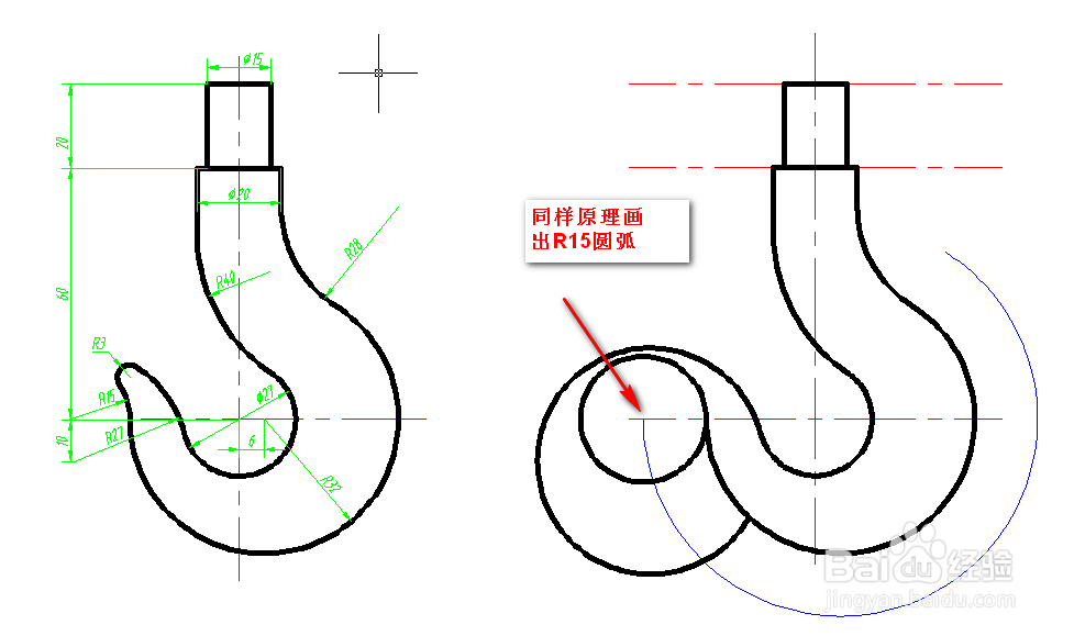 CAD如何绘制吊钩？